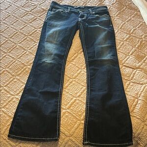 Express Dark Indigo Flare Jeans